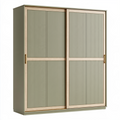 Armoire 120 x 60 x 200 cm en bois vert sauge à portes coulissantes style contemporain