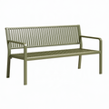 Banc de jardin 120 x 60 x 85 cm en métal vert à lattes avec accoudoirs