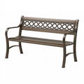 Banc de jardin 127 x 61 x 88 cm en acier brun avec accoudoirs style classique